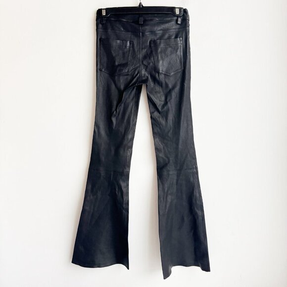 Alice and Olivia Flared Leather Jeans 0 - Picture 4 of 8